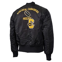 Men's Mitchell & Ness Black Montreal Canadiens Eye Of The Tiger Full-Zip Bomber Jacket