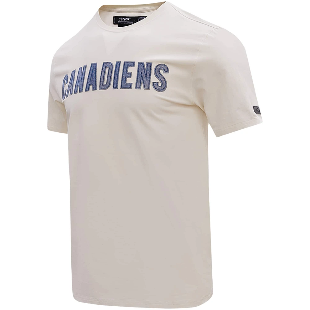 Men's Pro Standard Cream Montreal Canadiens Varsity Blues T-Shirt