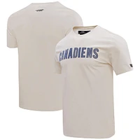 Men's Pro Standard Cream Montreal Canadiens Varsity Blues T-Shirt