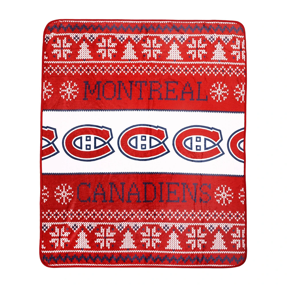Montreal Canadiens 2-Pack 50" x 60" Holiday Throw Blanket and Cushion Set