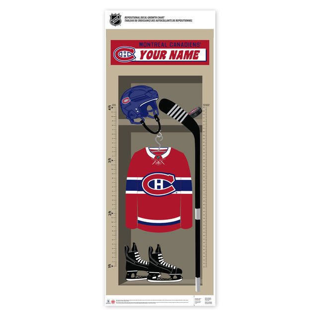 Canadiens de Montréal - Tableau de croissance repositionnable personnalisé 24'' x 60''