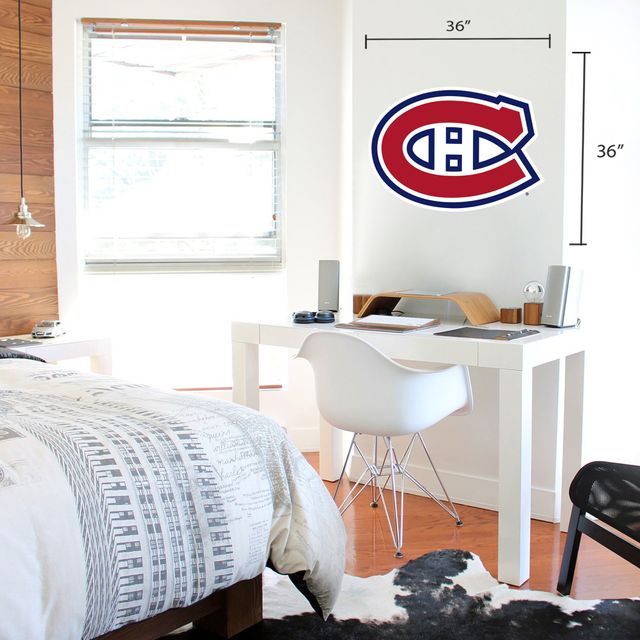 Décalcomanie murale repositionnable avec logo d'équipe 36'' x 36'' des Canadiens de Montréal