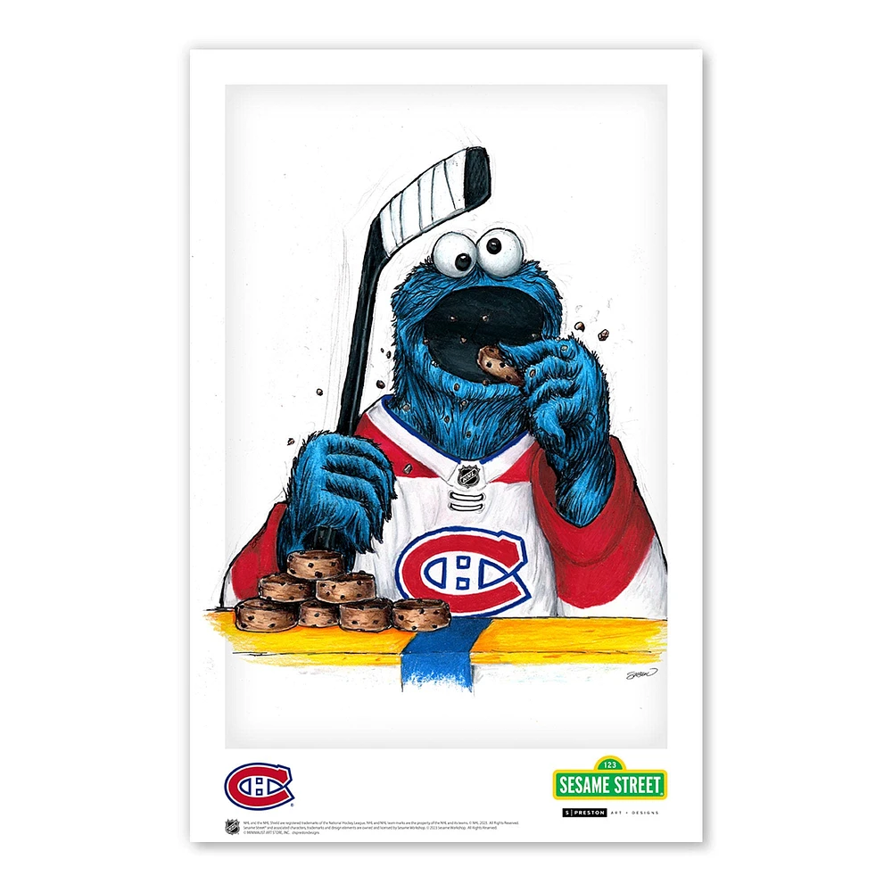 Montreal Canadiens Cookie Monster 11" x 17" Poster Print