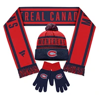 Pack combo écharpe, gants et tricot unisexe Fanatics Canadiens de Montréal