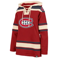 Women's '47  Red Montreal Canadiens Superior Lacer Pullover Hoodie