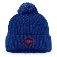 Women's Fanatics Blue/Red Montreal Canadiens Tail Sweep Long Sleeve T-Shirt & Cuffed Knit Hat with Pom Combo Set
