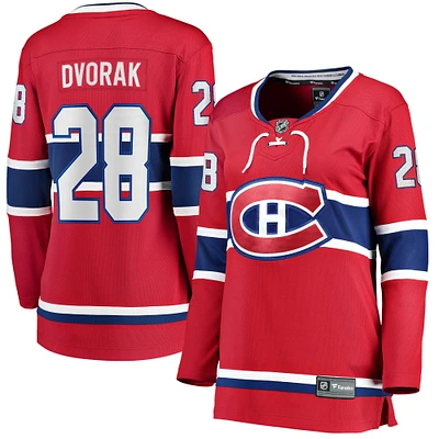 Fanatics pour femmes Christian Dvorak, joueur échappé à domicile des Canadiens de Montréal, rouge - Maillot