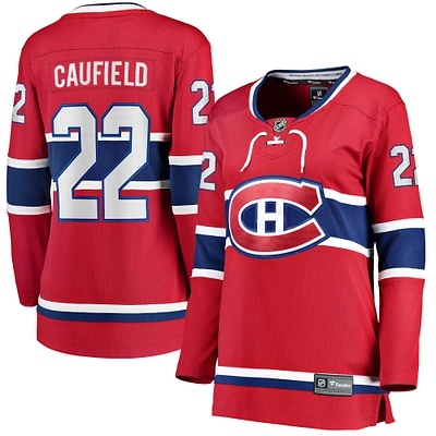 Fanatics pour femmes Cole Caufield rouge Canadiens de Montréal Home Breakaway Replica Jersey