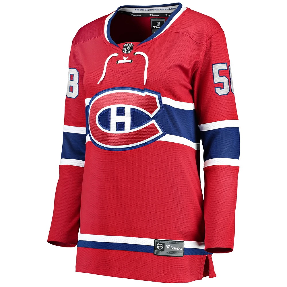 Fanatics pour femmes David Savard, joueur échappé à domicile des Canadiens de Montréal, rouge - Maillot
