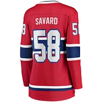 Fanatics pour femmes David Savard, joueur échappé à domicile des Canadiens de Montréal, rouge - Maillot