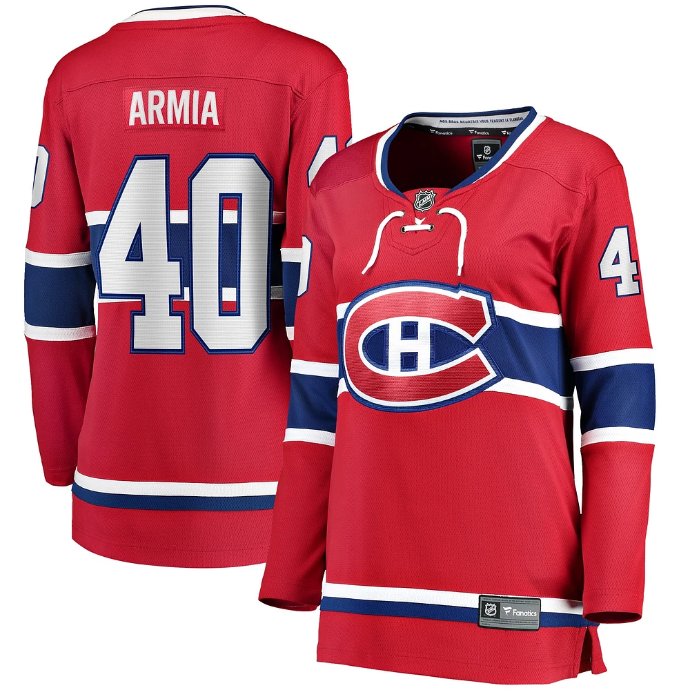 Fanatics pour femmes Joel Armia rouge Maillot de joueur échappé à domicile des Canadiens Montréal