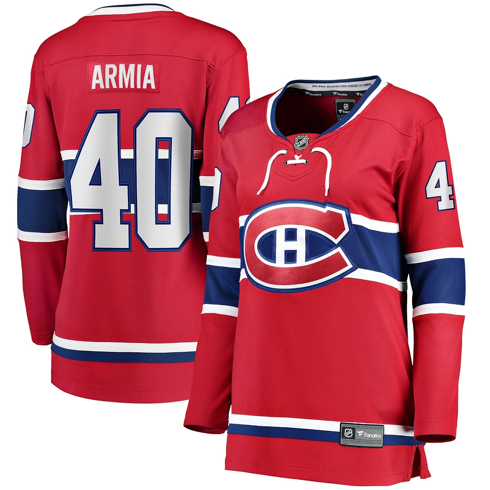 Fanatics pour femmes Joel Armia rouge Maillot de joueur échappé à domicile des Canadiens Montréal