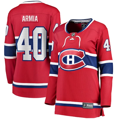 Fanatics pour femmes Joel Armia rouge Maillot de joueur échappé à domicile des Canadiens Montréal