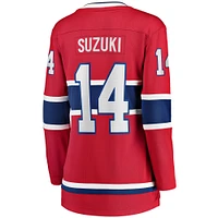 Fanatics pour femmes Nick Suzuki rouge Canadiens de Montréal Accueil Captain Patch Breakaway Player Maillot