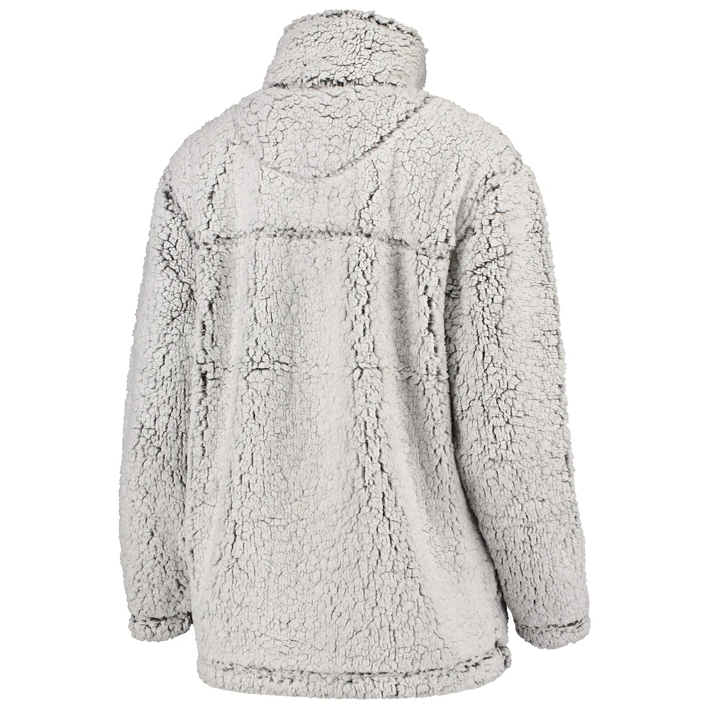 Veste à enfiler Sherpa quart de zip G-III 4Her par Carl Banks pour femmes des Canadiens Montréal, gris