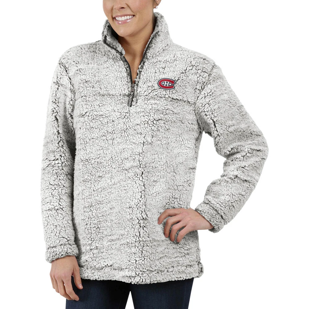 Veste à enfiler Sherpa quart de zip G-III 4Her par Carl Banks pour femmes des Canadiens Montréal, gris