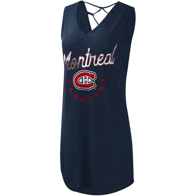 Chandail à encolure en V Game Time Slub Beach des Canadiens de Montréal G-III 4Her by Carl Banks pour femme - Marine Robe cache-maillot