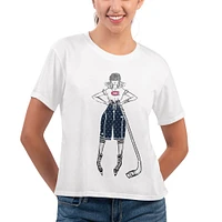 Women's G-III 4Her by Carl Banks White Montreal Canadiens Shoot The Puck T-Shirt