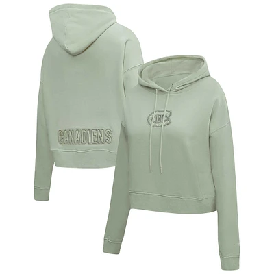 Women's Pro Standard Green Montreal Canadiens Cropped Boxy Pullover Hoodie