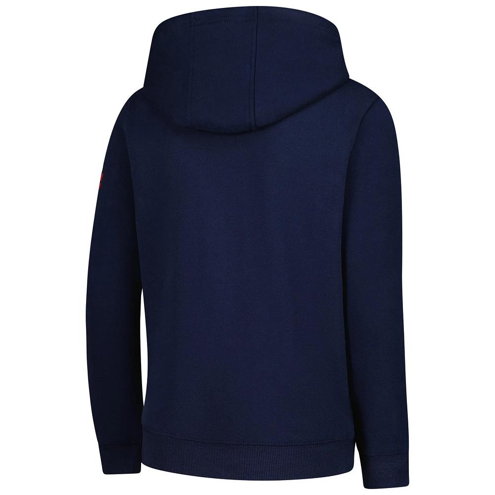Youth Navy Montreal Canadiens Authentic Pro Wordmark Fleece Pullover Hoodie