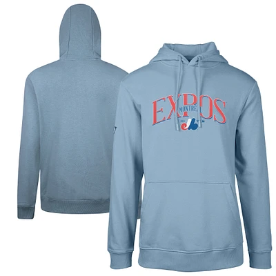 Sweat à capuche rétro bleu clair pour homme Levelwear Montreal Expos Cooperstown Collection Podium