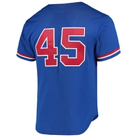 Mitchell & Ness Pedro Martinez pour homme Bleu Expos de Montréal Collection Cooperstown Maillot boutonné d'entraînement au bâton en maille