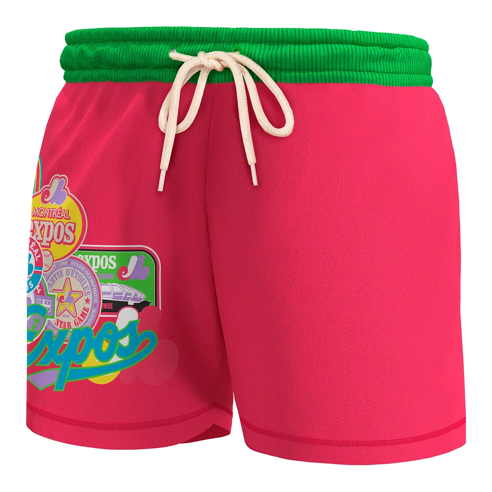 Men's Mitchell & Ness Pink Montreal Expos Cooperstown Collection Party Mix Shorts