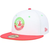 Men's New Era White/Coral Montreal Expos  Olympic Stadium Strawberry Lolli 59FIFTY Fitted Hat