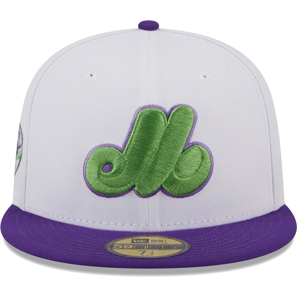 Casquette ajustée 59FIFTY bicolore 25e anniversaire des Expos de Montréal la collection Cooperstown New Era pour homme