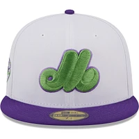 Casquette ajustée 59FIFTY bicolore 25e anniversaire des Expos de Montréal la collection Cooperstown New Era pour homme