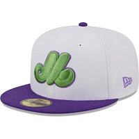 Casquette ajustée 59FIFTY bicolore 25e anniversaire des Expos de Montréal la collection Cooperstown New Era pour homme