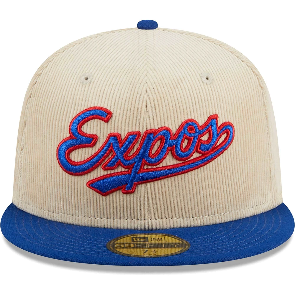 Men's New Era White Montreal Expos Cooperstown Collection Corduroy Classic 59FIFTY Fitted Hat