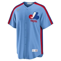 Maillot d'équipe Nike pour hommes, bleu clair, Expos de Montréal Road Cooperstown Collection
