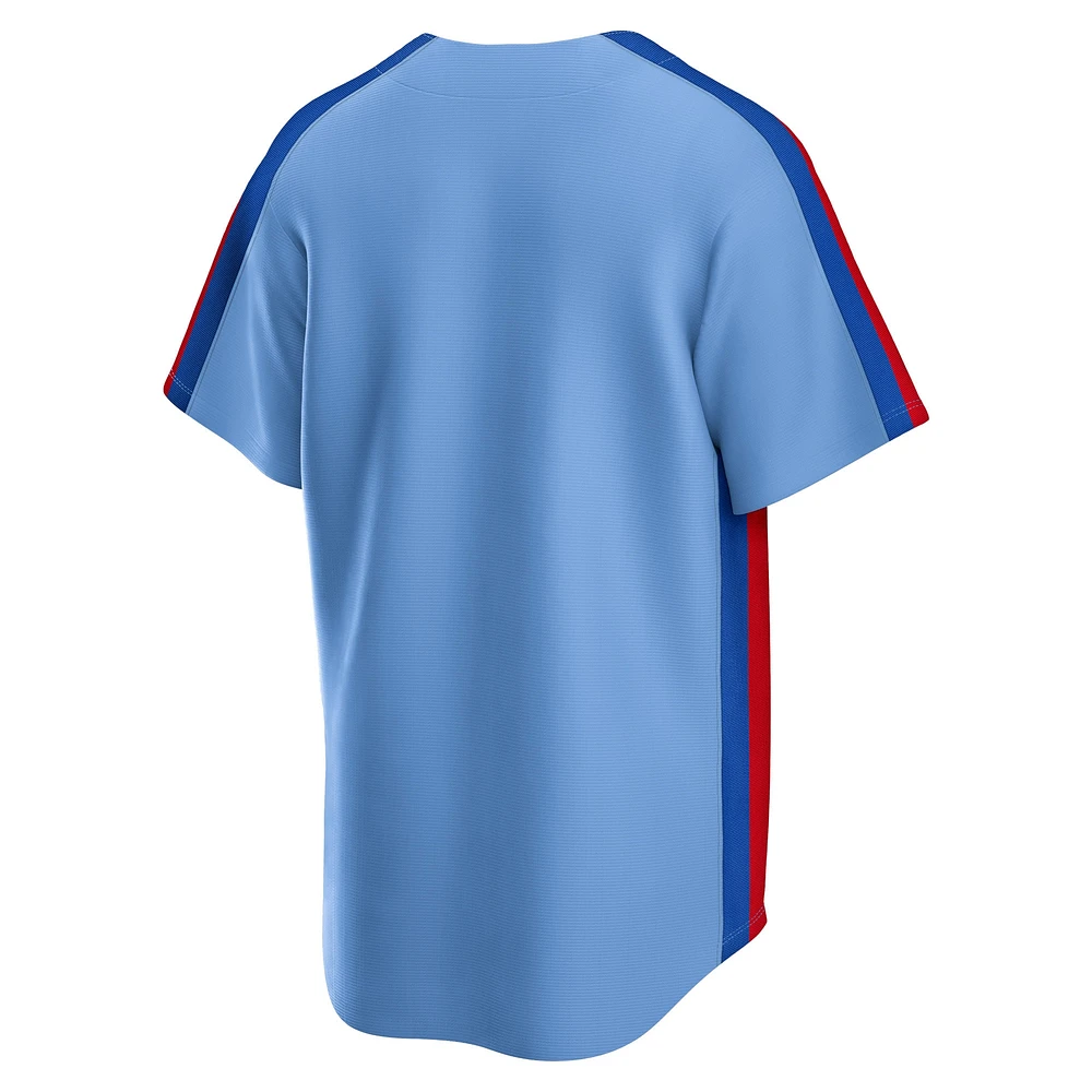 Maillot d'équipe Nike pour hommes, bleu clair, Expos de Montréal Road Cooperstown Collection