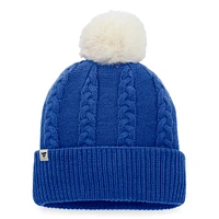 Bonnet en tricot à revers torsadé Fanatics Royal Montreal Expos pour femmes avec pompon