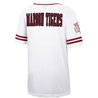 Men's Colosseum White Morehouse Maroon Tigers Free Spirited Mesh Button-Up Baseball Jersey