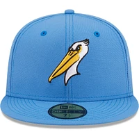 Men's New Era Light Blue Myrtle Beach Pelicans Authentic Collection 59FIFTY Fitted Hat