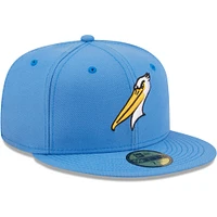 Men's New Era Light Blue Myrtle Beach Pelicans Authentic Collection 59FIFTY Fitted Hat