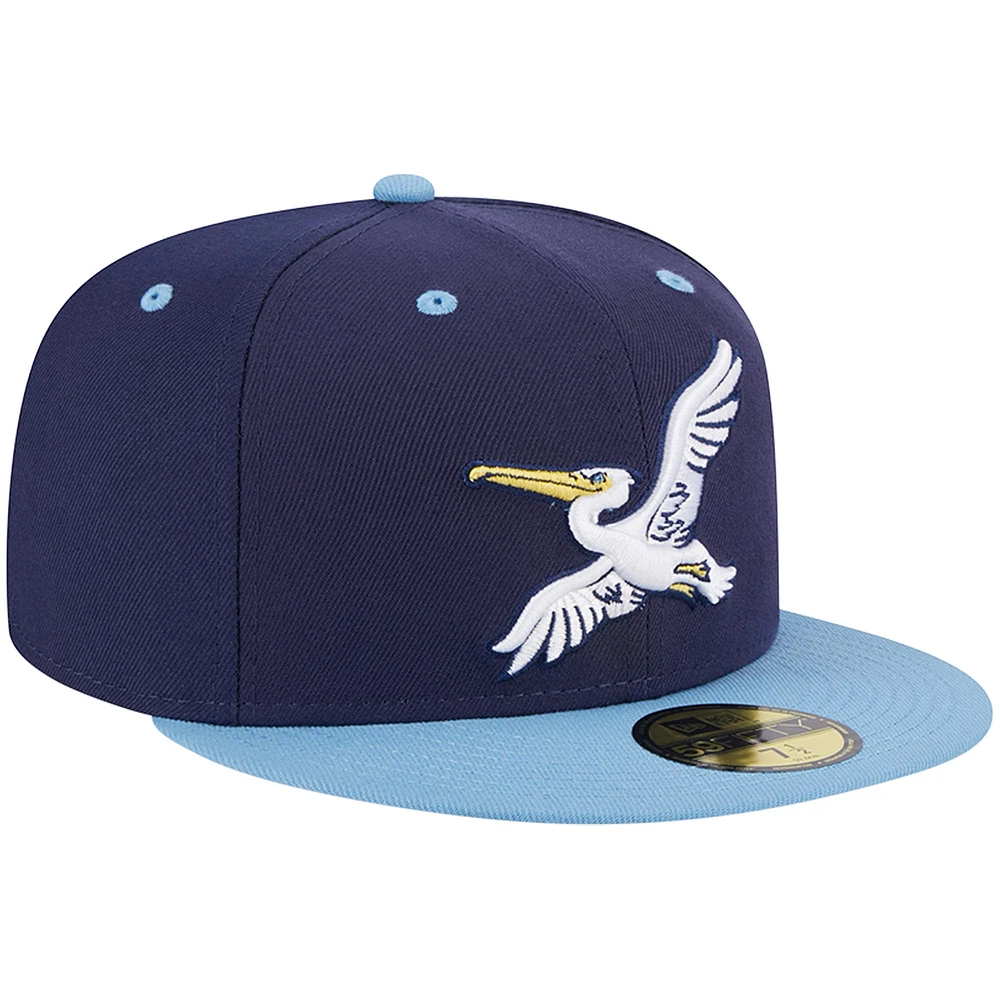 Men's New Era Navy Myrtle Beach Pelicans Theme Nights City  59FIFTY Fitted Hat