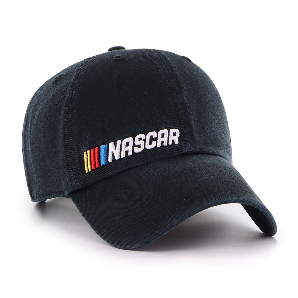 Men's '47  Black NASCAR Low Down Script Clean Up Adjustable Hat