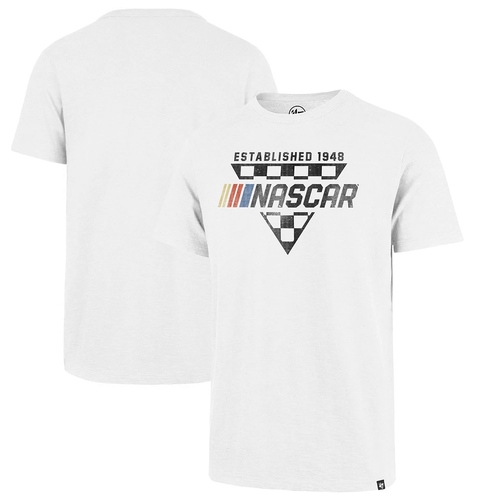 T-shirt blanc NASCAR Tri-Check Scrum '47 pour hommes