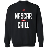 Men's Checkered Flag Sports  Black NASCAR and Chill Pullover Sweatshirt
