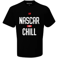 Men's Checkered Flag Sports  Black NASCAR and Chill T-Shirt