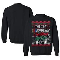 Men's Checkered Flag Sports Black NASCAR Ugly Holiday Sweater
