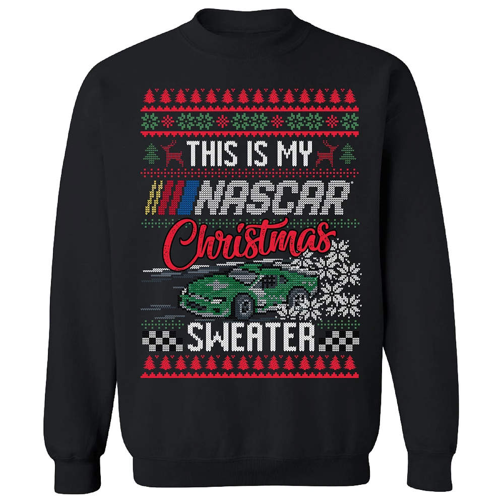 Men's Checkered Flag Sports Black NASCAR Ugly Holiday Sweater