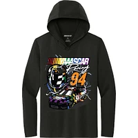 Men's Checkered Flag Sports Black NASCAR YAAASCAR Pride Hooded Long Sleeve T-Shirt