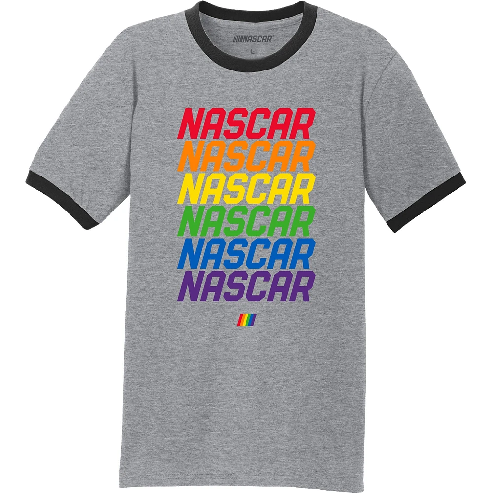 Men's Checkered Flag Sports  Gray NASCAR Repeat Logo T-Shirt