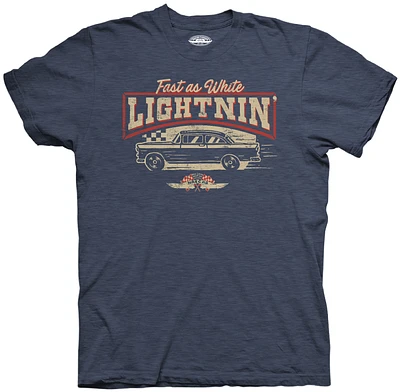 T-shirt à damier pour hommes Sports Heather Blue NASCAR Fast As White Lightnin'