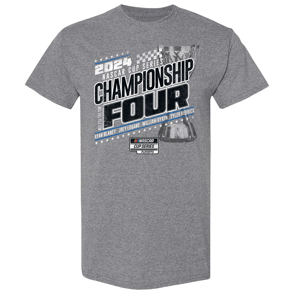 Men's Checkered Flag Sports Heather Gray 2024 NASCAR Cup Series Championship Four T-Shirt