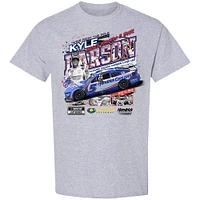 Men's Checkered Flag Sports Heather Gray Kyle Larson 2025 AdventHealth 400 Race Winner T-Shirt